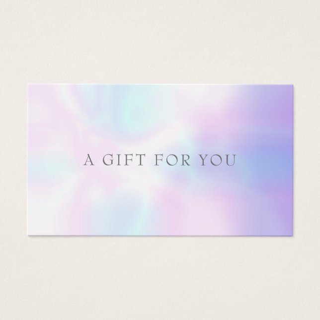 Certificat-cadeau iridescent simple moderne (Devant)