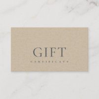 Certificat cadeau minimaliste simple et élégant Kr