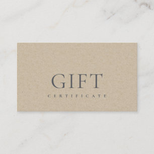 Certificat cadeau minimaliste simple et élégant Kr
