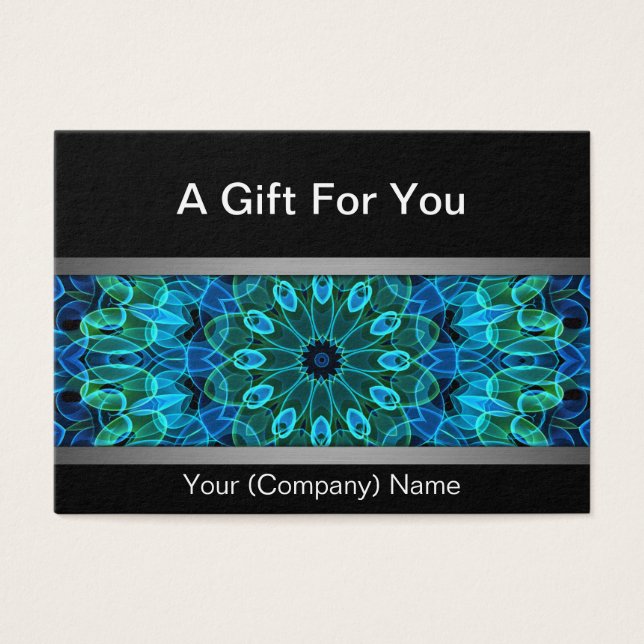 Certificat cadeau moderne Blue & Green Gems (Devant)