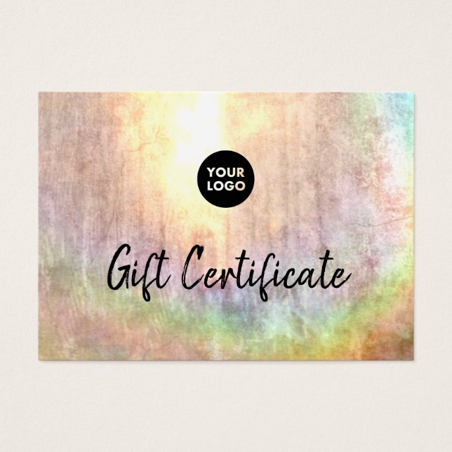 Certificat cadeau Neutral Pastel Rainbow Grunge (Devant)