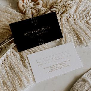 Certificat-cadeau noir et or Art Déco EVERLY