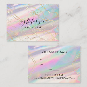 Certificat Cadeau Opale Iridescente Holographique 
