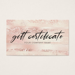Certificat cadeau or Rose élégant