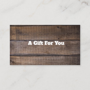 Certificat cadeau original et moderne Rustic Wood