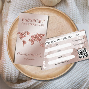Certificat cadeau Passeport Carte du monde Carte d