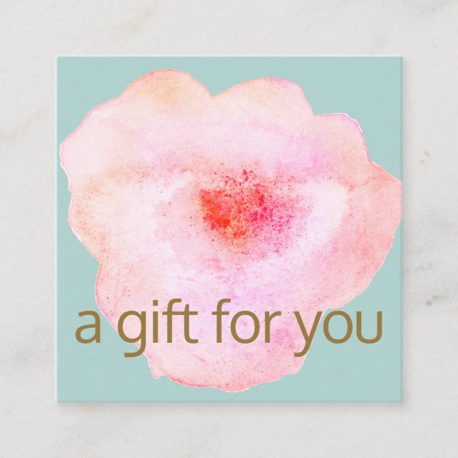 Certificat cadeau Pink Floral Watercolor (Devant)