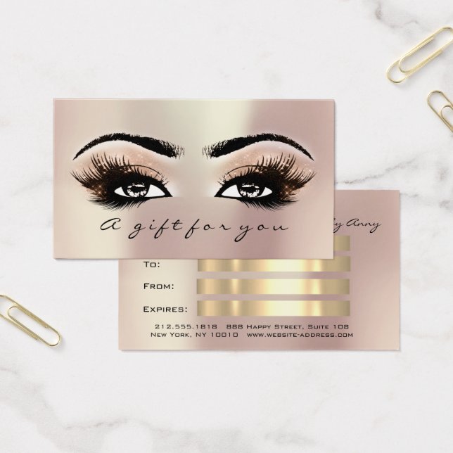 Certificat cadeau Rose Gold Lashes Extension Maqui (Bureau)