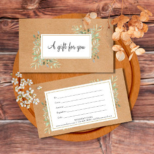 Certificat-cadeau Rustic Kraft Feuille Spring