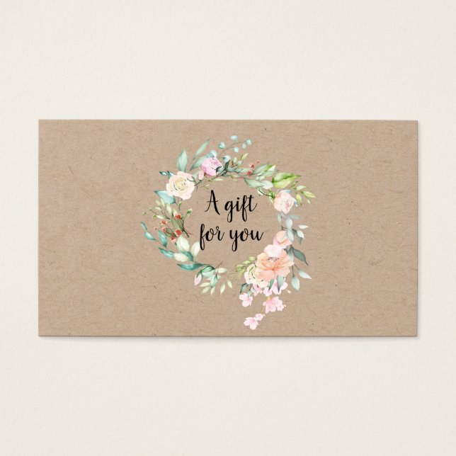 Certificat cadeau Rustique Rose Garland (Devant)