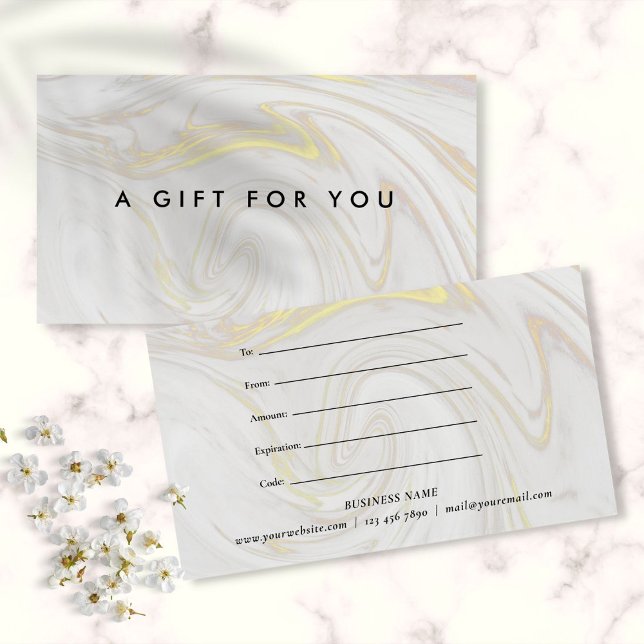 Certificat cadeau simple et élégant en marbre (Simple Elegant Marble Gift Certificate)