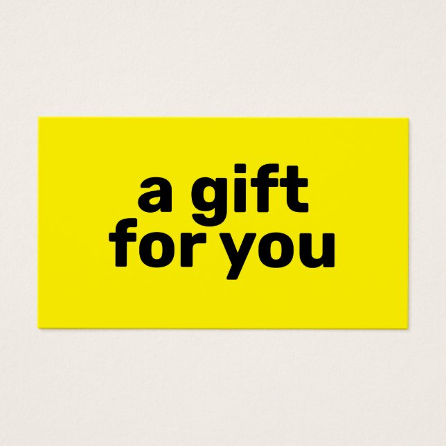 Certificat Cadeau Simple Jaune Clair Moderne Gras (Devant)