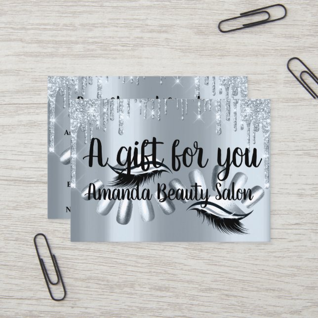 Certificat Cadeau Spa de cheveux Nails Luxury Blue (Devant/Arrière en situation)