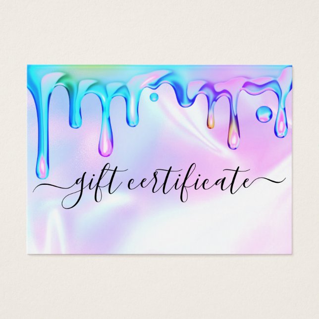 Certificat Cadeau Vernis Holographique à Effet de  (Devant)