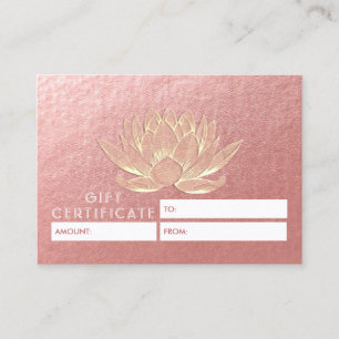 Certificat cadeau YOGA Meditation Studio Gold Lotu
