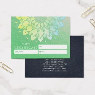 Certificat cadeau YOGA Studio Gold Mandala Fleurs
