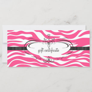 Certificat Cadeau Zèbre Rose : Carte Rack