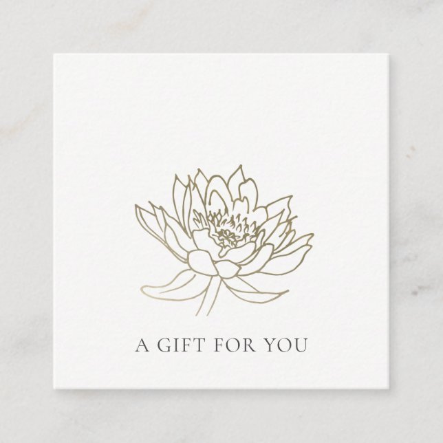 CERTIFICAT DE CADEAU FLORAL FAUX OR LOTUS (Devant)