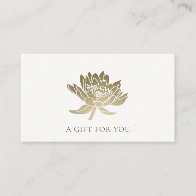 CERTIFICAT DE CADEAU FLORAL FAUX OR LOTUS (Devant)