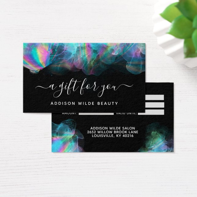 Certificat de carte cadeau de l'alcool holographiq (Bureau)