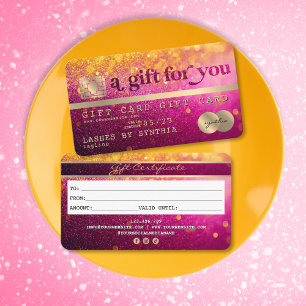 Certificat de carte cadeau de Parties scintillant 