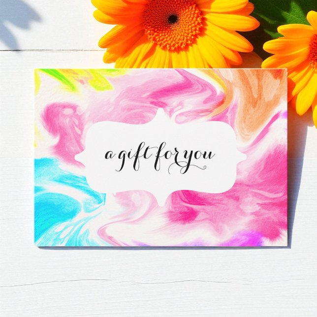 Certificat de carte cadeau Pink Blue Watercolor (Créateur téléchargé)