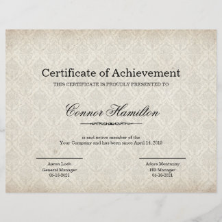 Certificat de Modèle d'appréciation