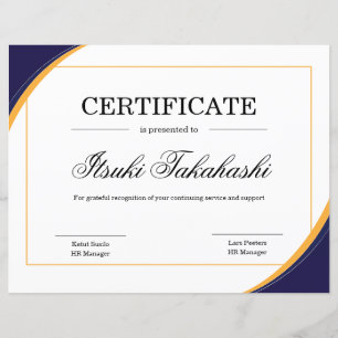 Certificat de Modèle d'appréciation
