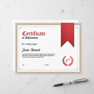 Certificat de Modèle de réussite - Personnalisable