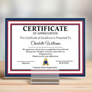 Certificat de reconnaissance Œuvre d'art patriotiq