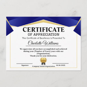 Certificat de reconnaissance Or Bleu de Réalisati