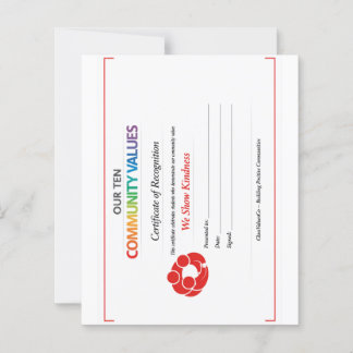 Certificat d'inclusion de valeur 4,5 x 5,6 feuille