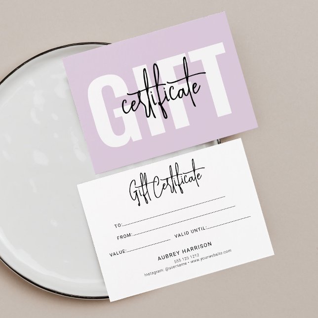 Certificat minimaliste violet de script (Créateur téléchargé)
