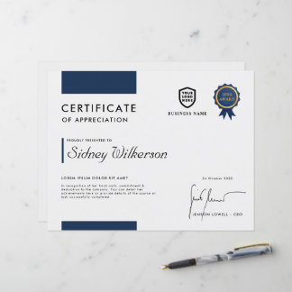 Certificat | Modèle de prix de logo d'entreprise m