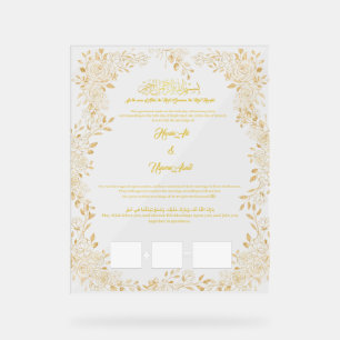 certificat Nikkah, contrat musulman,