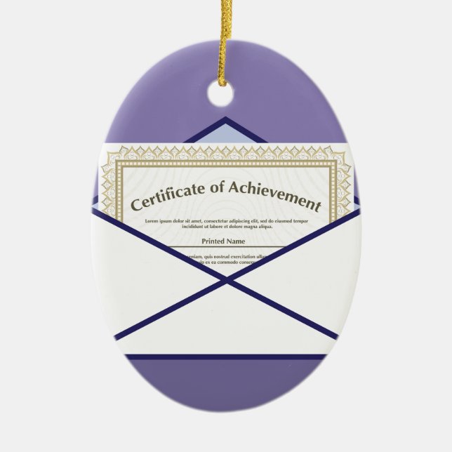Certificate in Envelope Vector Ceramic Ornament (Front)