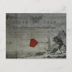 Certificate issued by the Worshipful Master Postcard