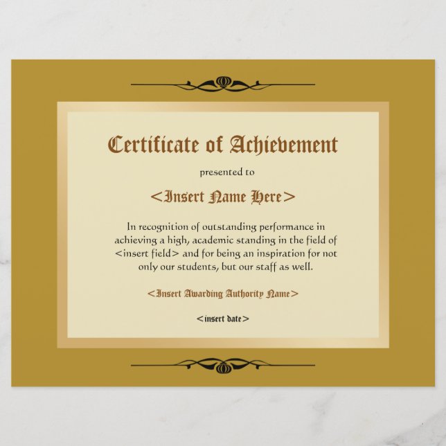 Certificate of Achevement (Front)