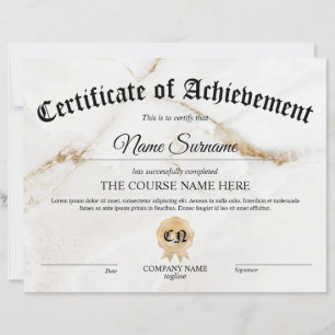 Certificate of Achievement Award Course 