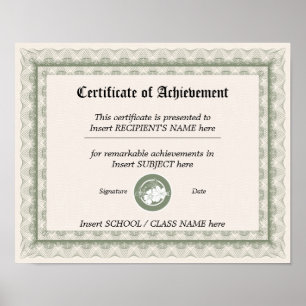 CERTIFICATE OF ACHIEVEMENT POSTER