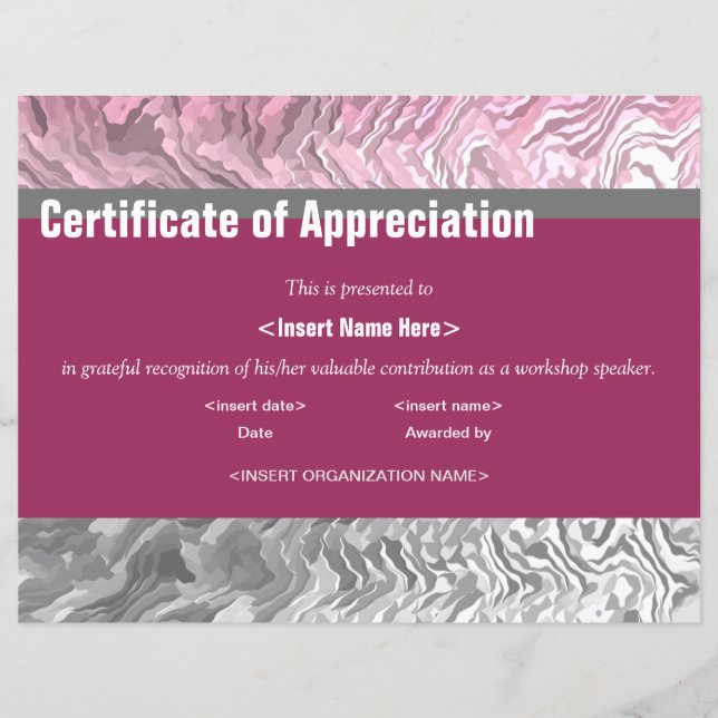 Certificate of Appreciation (Front)