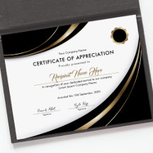 Certificate of Appreciation