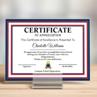 Certificate of Appreciation Patriotic Wall Art