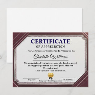 Certificate of Appreciation Professional Elegant