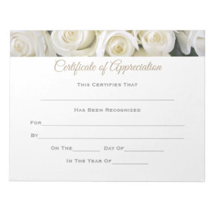Certificate of Appreciation Tear-away Pad