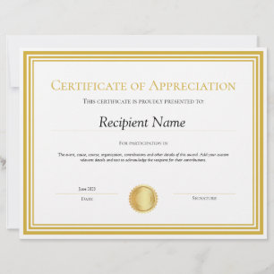 Certificate of Appreciation Template