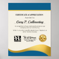 Certificate of appreciation volunteer employee pos
