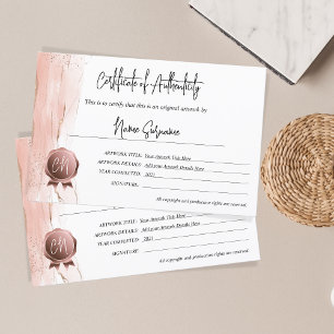 Certificate of Authenticity Artwork by