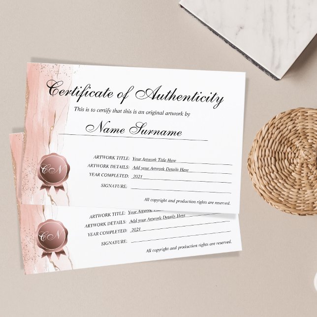 Certificate of Authenticity Artwork by (Creator Uploaded)