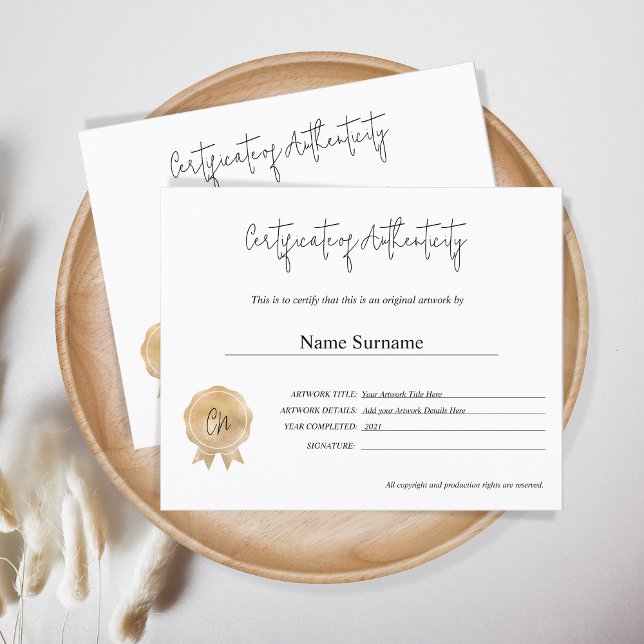 Certificate of Authenticity Artwork by (Creator Uploaded)